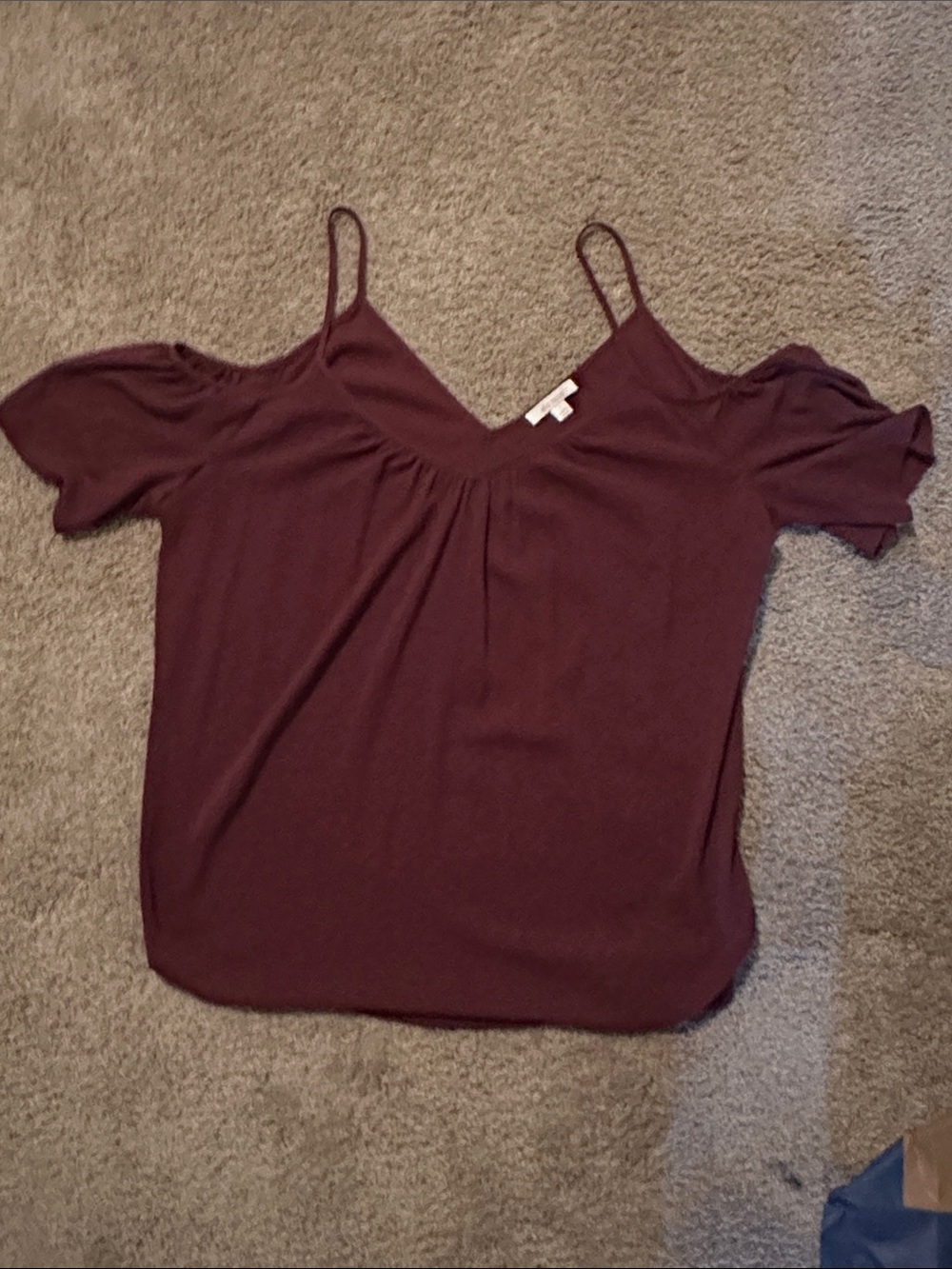 Ella Moss Wine Cold-Shoulder V-Neck Cami